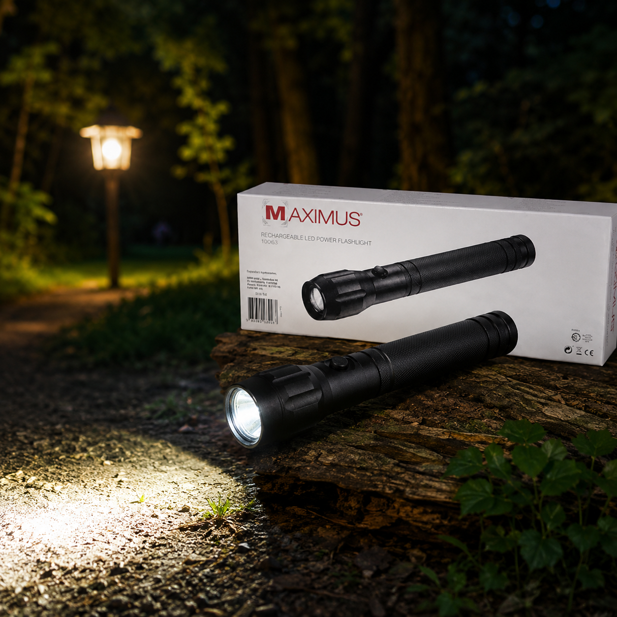 Maximus LED Flashlight – 300m Beam Range | Adjustable Brightness | Aluminum Body